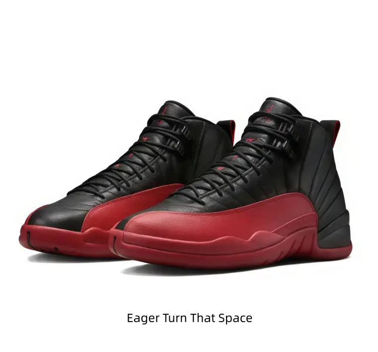 black-red leather basketball high tops full of aggressive youthful court vibe. Light foam padding stays comfy all school day, foam high collar stabilizes ankles, shock-absorbing midsole softens jumping impact on playgrounds.