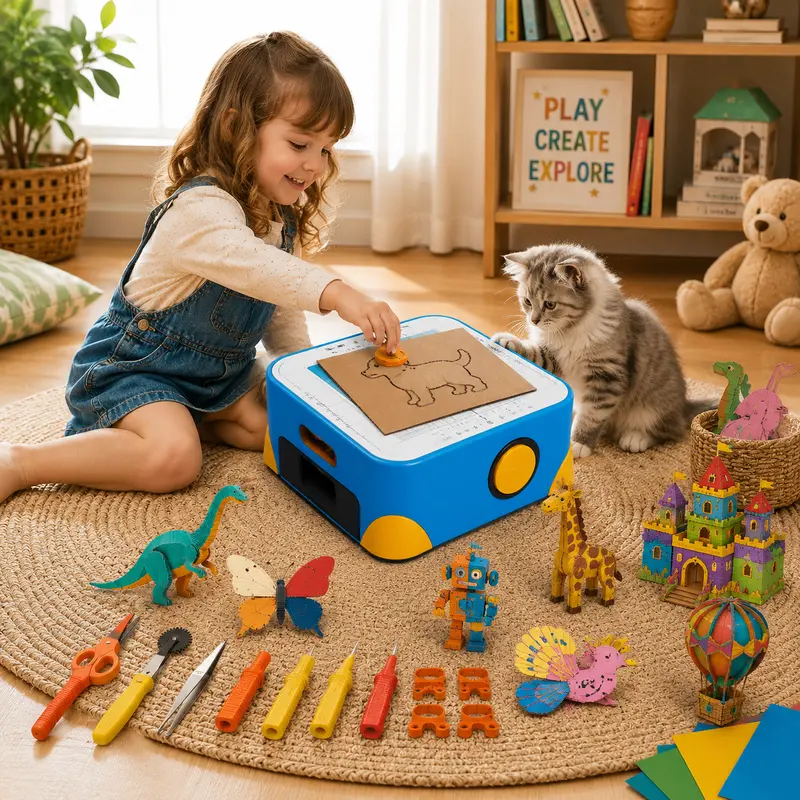 CozyPetsy Pet-Friendly Cardboard Tool for Kids 3+, Quiet Manual Homeschool STEAM Learning Toy, Safe Family Craft Activity Accessory, Cool Gifts for Kids