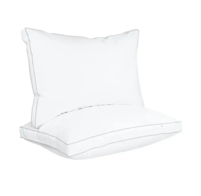 Bedding Bed Pillows for Sleeping Queen Size (White), Set of 2, Cooling Hotel Quality, Gusseted Pillow for Back, Stomach or Side Sleepers