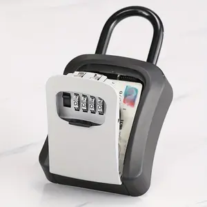Portable Car Key Lock Box, Key Lock Box Combination Lock with Resettable Code, Security Lock Box for Outside House Keys, Apartment Spare Keys Storage Box