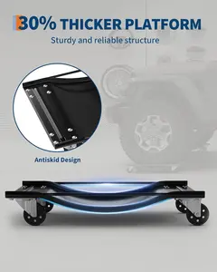 Garvee Heavy Duty Vehicle Moving Dolly Set – 10,000 lbs Capacity, 3.5" Swivel Steel Casters, Anti-Skid, Professional Car & Truck Wheel Roller for Material Handling – Black