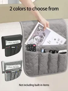 Large Capacity Sofa Storage Bag, Remote Control Holder, Bedside Organizer, Space Saving Armrest Pouch, Home Essentials for TV Remotes, Magazines, Books, Room Organizer, Bedroom Storage Organizer, Multifunctional Storage Bag