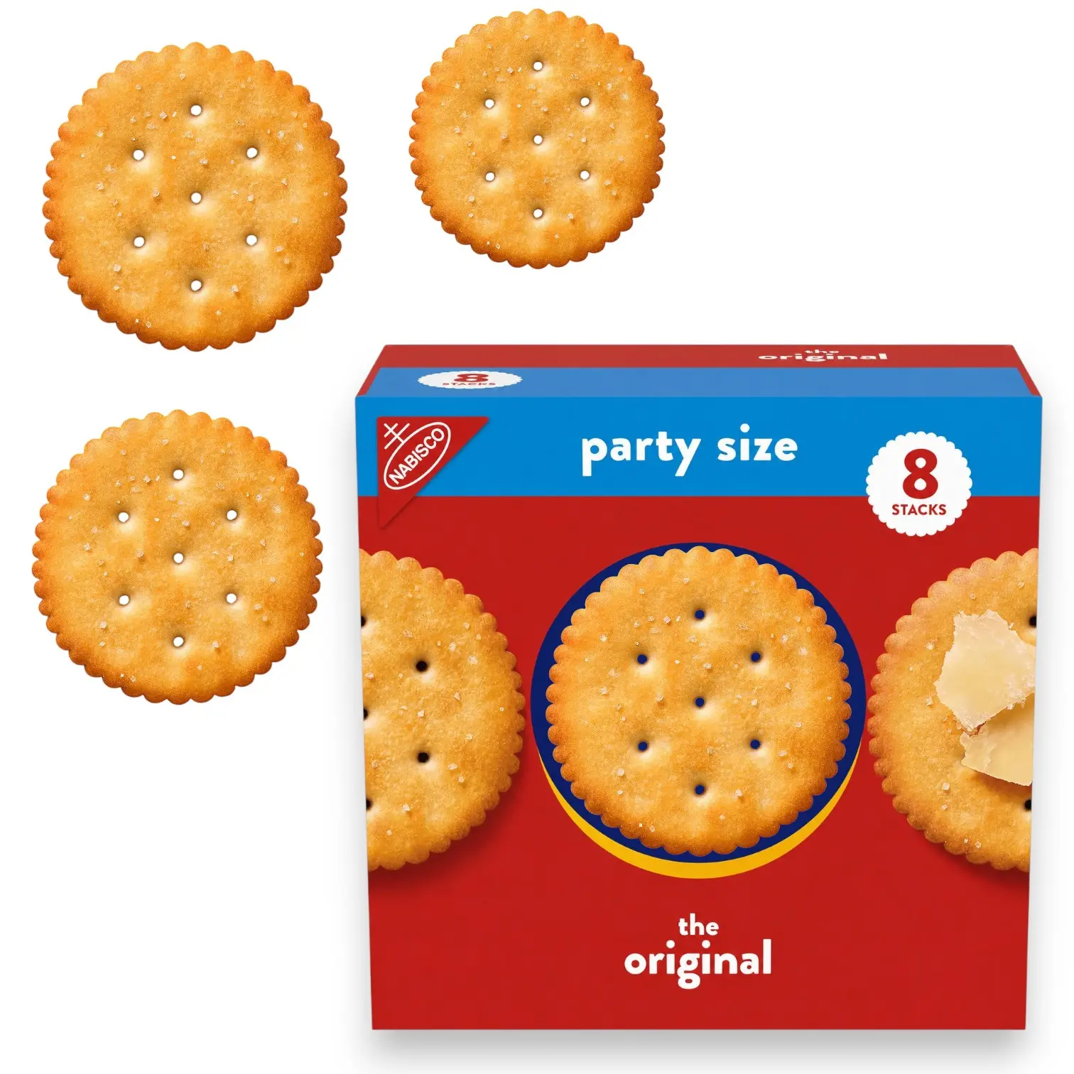 Original Buttery Crackers, Party Size, Crispy Snack Crackers with 8 Fresh Sleeves, 27.4 oz Family Pack