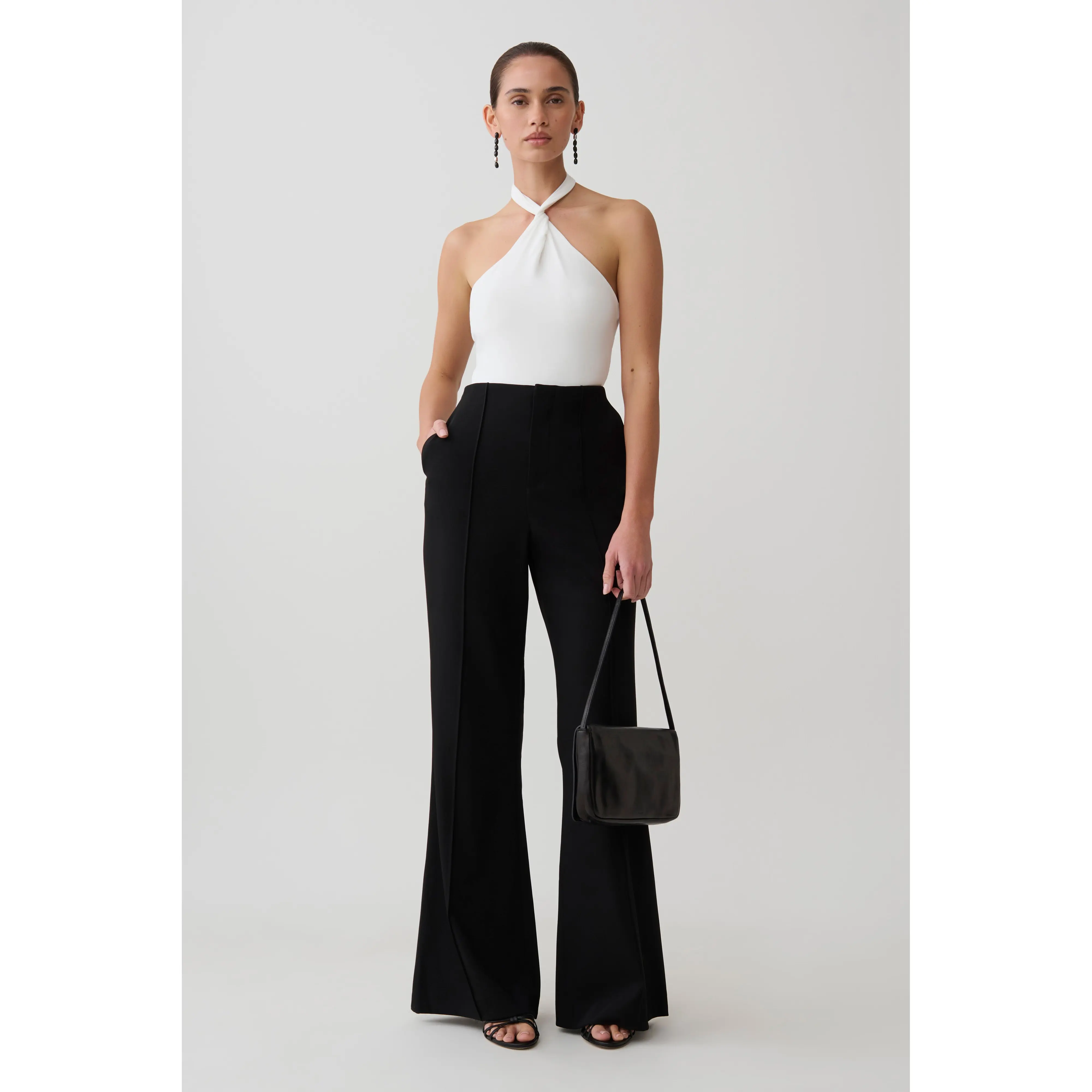 Bambi Twisted Neck Bodysuit - White