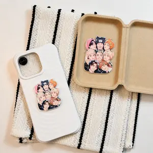Kawaii Boy Group MagSafe Phone Grip, Cute Idol Chibi Acrylic Pop Socket, Magnetic Phone Stand for Kpop Fans Gift