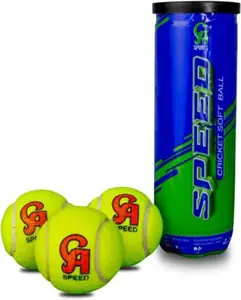 Cricket Balls Tennis Tape Soft Ball Bat Tournament Training Practice Match Outdoor Indoor (Pack of 3)