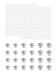 Fake Eyebrow Ring Fake Lip Labret Studs Replacement Balls Spike with 2 sheet 100pcs Sticker Non-Piercing Body Jewelry Fake Skin Piercing