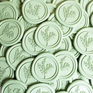 Wax Seal Stickers, 50 Premium Envelope Stickers, Pre-made Envelope Seal Stickers, Wedding Invitations With Self-adhesive Wax Seal, Wedding Accessories, Gift Packaging Self-adhesive Wax Seal Stickers Eucalyptus Wax Seal Stickers, Unique Design wax seal