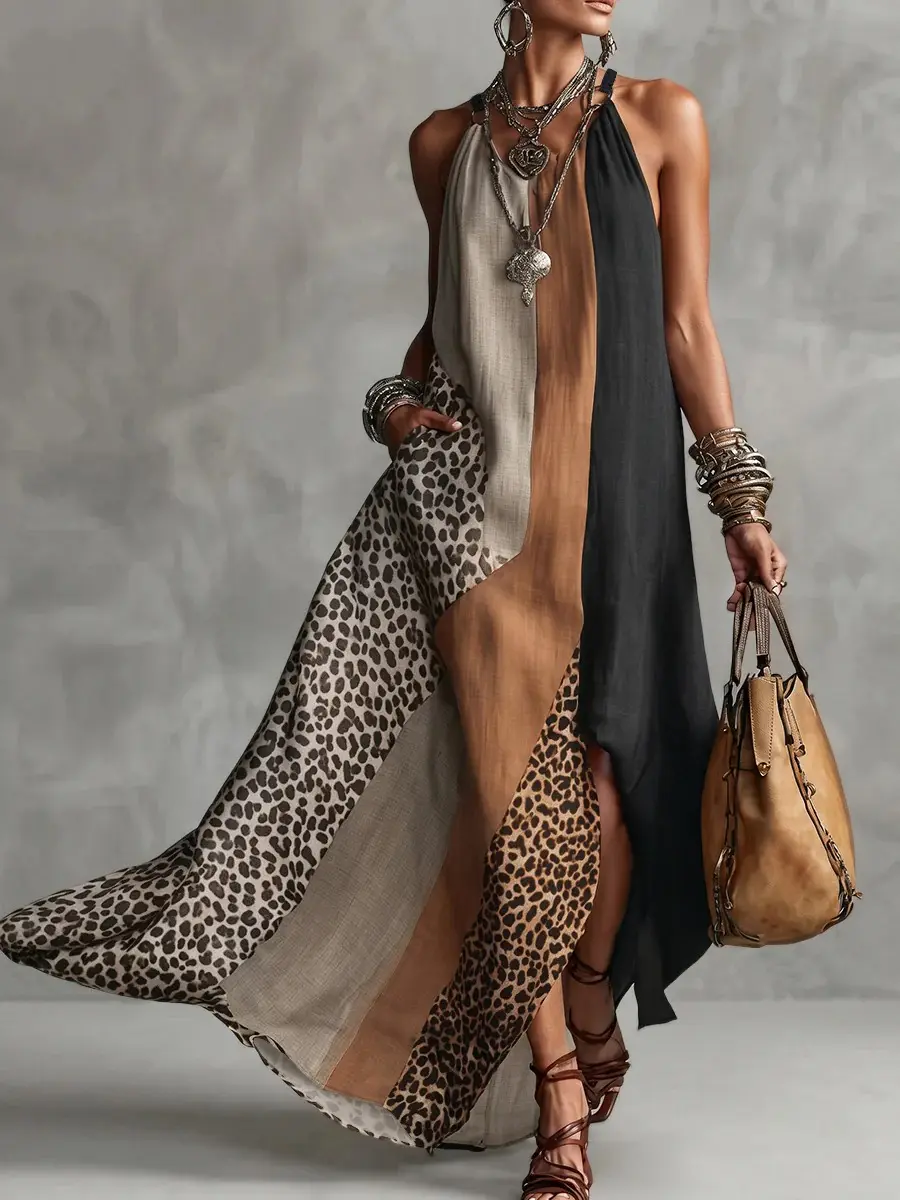 Women's Summer Sleeveless Casual Dress Flowy Comfy Daily Wear Sleeveless Midi Dress for Summer