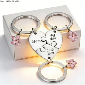 【Mother's Day Gift】Mother Daughter Keychain for 3,Mother Big Sister Little Sister Keychain for 3, Sweet Meaningful Gift for Mom for Mother's Day, Birthday, Christmas or Just Because,summervibes