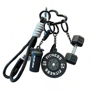 Barbell Plate Keychains Durable Sports Charm for Car Keys Bags & Backpacks Stylish Gym Accessories for Fitness Enthusiasts