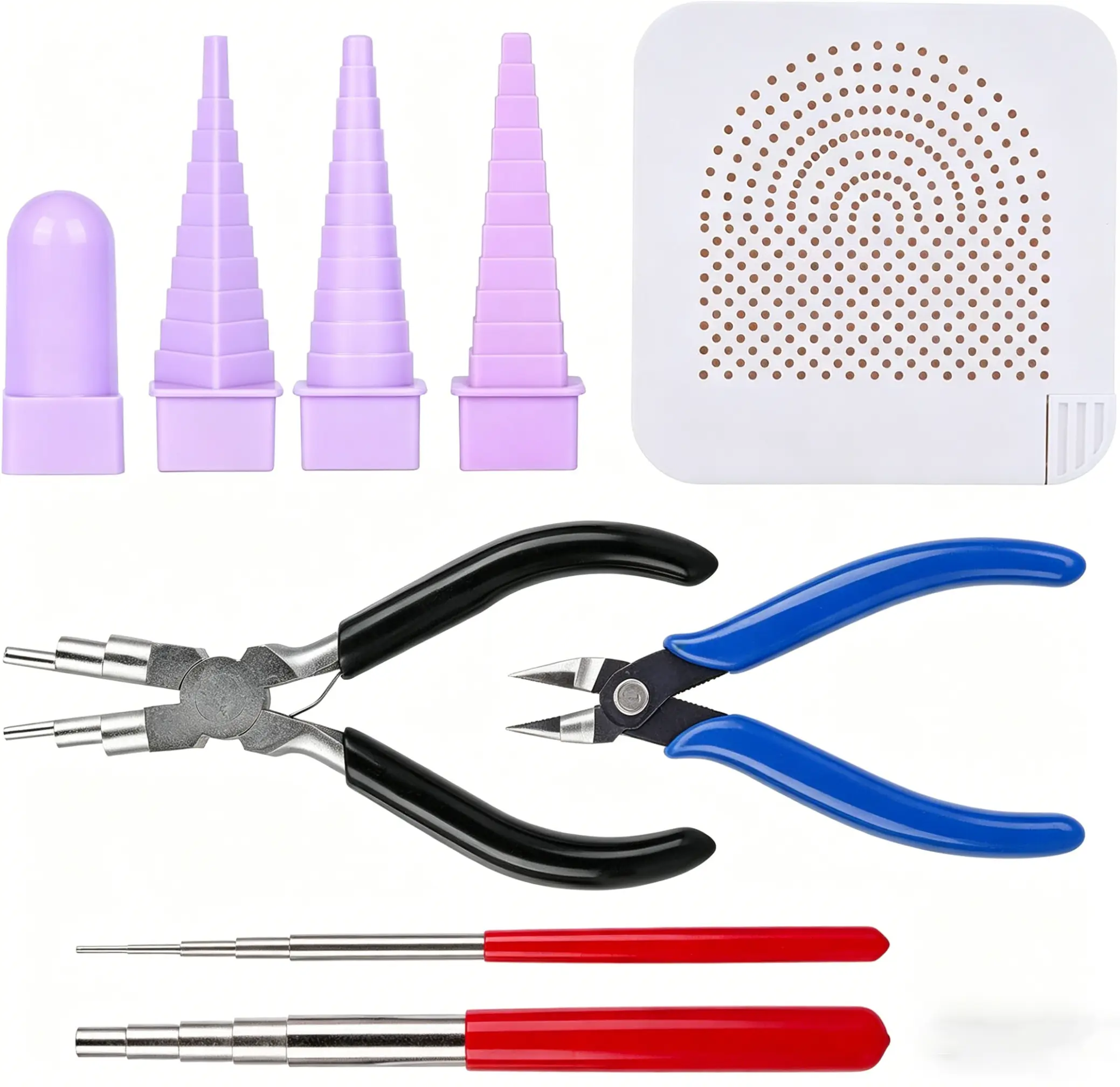 6-in-1 Jump Rings Jewellery-Making Kit, Complete Wire Wrapping Tool Set with Bail Pliers, Wire Cutters, Jump Ring Maker for Beading & DIY Jewelry Projects, Jump Rings Jewellery-Making Kits