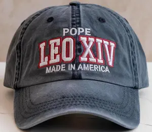 New Pope 2025 Embroidered Hat, Pope Leo XIV Washed Hat, Papa Leo XIV Baseball Cap, Made in America Pope Hat, Religious hat