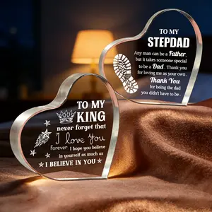 Gifts for Him Boyfriend, Mens Gifts, Anniversary I Love You Gifts for Him, Men's Heart Shaped Acrylic Block -Fathers Day Birthday Gifts for Boyfriend Husband