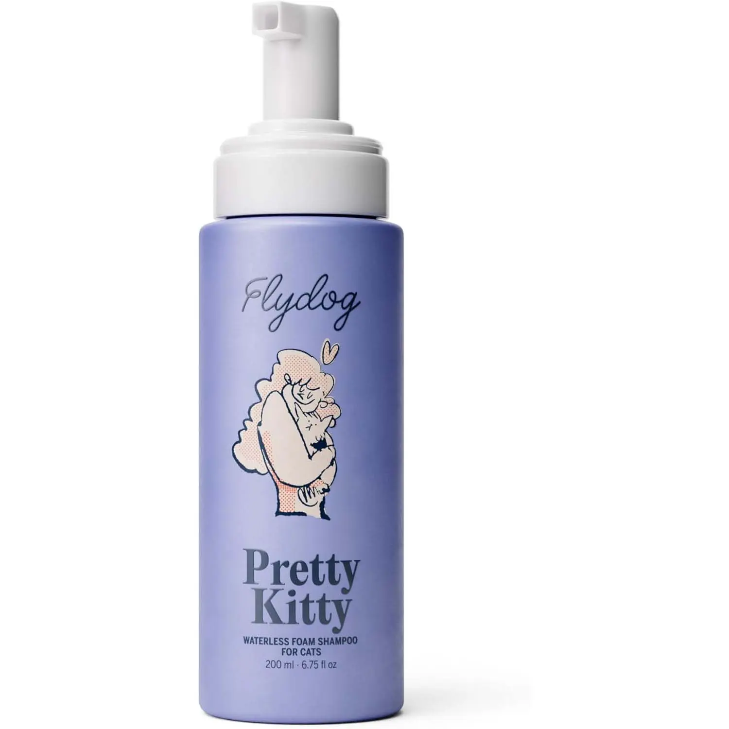 FLYDOG Pretty Kitty Waterless Cat Dry Shampoo - Lick-Safe No-Rinse Foam for Kittens, Cleaning, Moisturizing for Dry & Itchy Skin, Detangler, Deshedding, Soap-Free