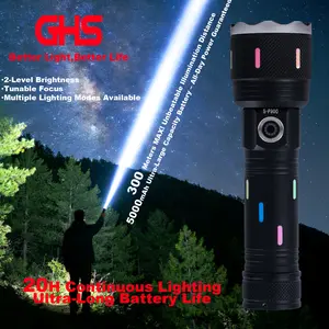 GHS LED Flashlight Gechargeable Multifunctional Outdoor High Brightness Long Endurance Flashlight, Zoomable flashlight,Camping, Emergencies, fishing, 3pack flashlight,superpower flashlight,5000 High Lumen, 3in1 flashlight, Waterproof Powerful ,COB