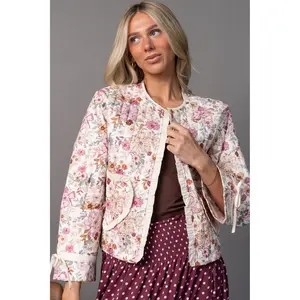 Cottage Rose Quilted Jacket with Pockets