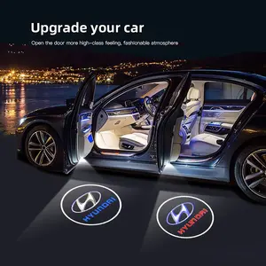 Led HD Car Door Logo Welcome Light Projector Lamps Car Door Lights Vehicle Welcome Light For Hyundai I30 I20 Ix35 Palisade Nexo Kona I10 Tucson Veloster Elantra Grandeur Sonata Azera SantaFe Rohens Coupe Accent Equus I40 Aslan Avante Veracruz
