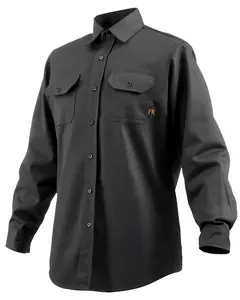 【Summervibes】VEVOR Flame Resistant Welding Jacket, 7oz. FR Shirts for Men, Machine Washable Cotton Heat-Resistant Welding Shirt, Meets ATPV 9.2 Cal/cm² Arc Rating - L Size