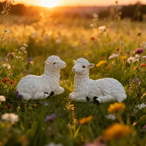 Cute Sheep Family Figurine Set, Resin Craft Decorations, Outdoor Garden Lawn Ornament, Adorable Style, Perfect for Home and Yard