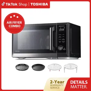 TOSHIBA 7-in-1 Countertop Microwave Oven, 1.0 cuft. Air Fryer Combo with Inverter Convection, Humidity Sensor, Even Defrost, 27 Auto Menu & 47 Recipes Kitchen Appliances