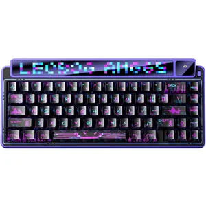 x Aula AMG65 Mechanical Gaming Keyboard with Dual Screen, 65%  Small Custom Keyboard RGB, /2.4G/Wired, Rapid Trigger, Hot Swappable for Windows Laptop PC  - Purple