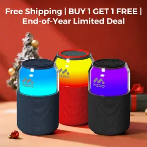 BUY 1 GET 1 FREE! Miro P1 360° Stereo Soda Can Speaker with Smart LED & TWS, Bluetooth 5.4, 10-Hour Playtime