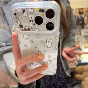 Cartoon Miffy Rabbit large window instantly transforms into 17, suitable for Apple 17 Pro Max phone case, 16, 15, 14 Pro soft case 1
