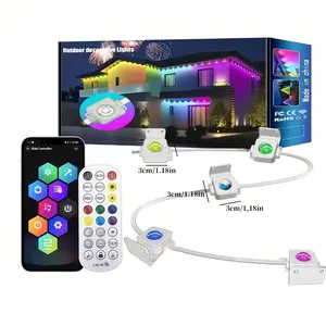 RGB Outdoor Christmas Lights with 30/60/120 LED, Waterproof Eaves Lights for Halloween Decor, 16 Million Colors, 44 Scene Modes, IP67 Rated, Easy Installation, Smart Control via App & Remote - Decoration Creepy Wall Ornaments