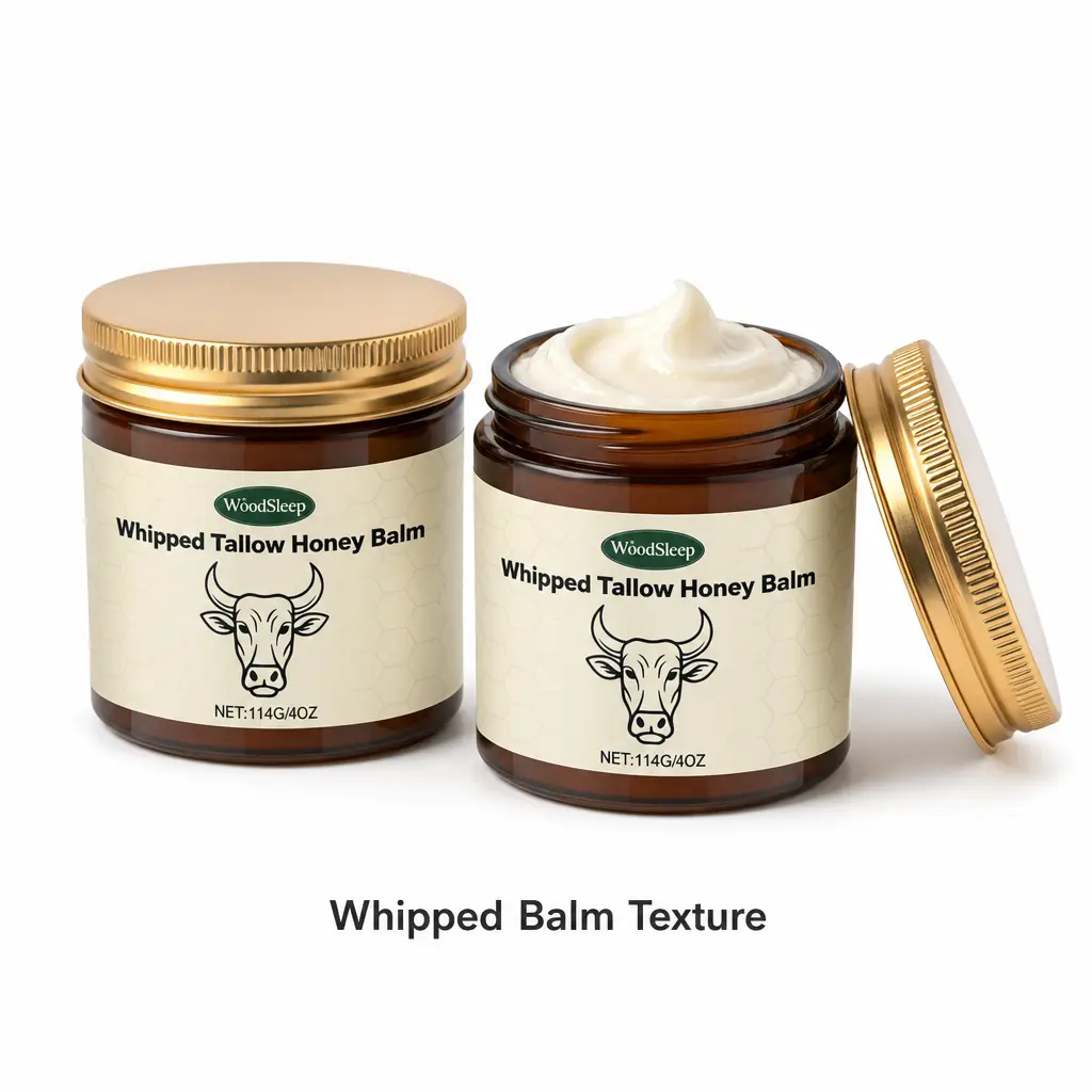 WoodSleep Tallow Honey Balm - Grass-Fed Beef Tallow for Skin Moisturizer, Smooth Hydrating Evening Skincare, 114g Beauty & Personal Care Moisture Boost