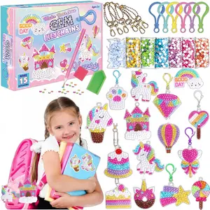 DIY Diamond Painting Keychain Set, Unicorn Ice Cream 3D Acrylic Base, Waterproof Mini Drill Bit Tool Kit, Personalized Bag Accessories, Keychain For Bags, Trendy Cute Keychain, Cute Keychain Accessory
