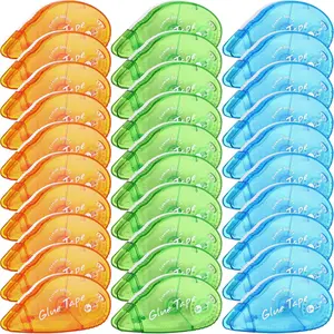 30-Pack Double Sided Tape Roller Set, Permanent Bond Adhesive Dispensers (0.3in x 315in Each, 240m Total Length), 3 Bright Colors, for Scrapbooking, Paper Crafts