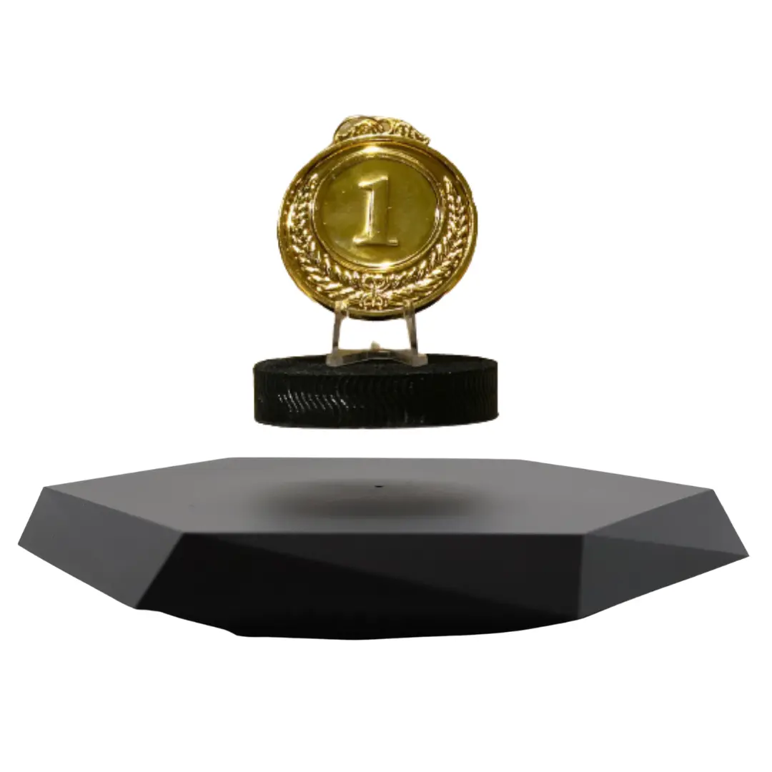 Magnetic levitation display stand for magnetic levitation dolls/toys suitable for office bedroom and living room rotating handmade ornament creative jewelry decoration  hanging ornament gift for boys and girls black model Father's Day Gift