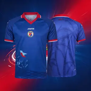2026 Haiti National Home And Away Blue White And Red Short Sleeve Soccer Jersey Fans Version Breathable
