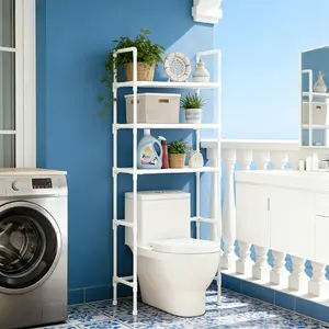 1 pc - space-saving toilet storage rack above the toilet, 3-layer independent frame, easy to assemble, no drilling required, toilet washing machine for small bathrooms, Bathroom Organization, Bathroom Organizer, bathroom and toilet storage needs