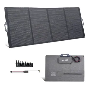 summervibes VEVOR 200W Foldable Solar Panel, 24 High-Efficiency Portable Monocrystalline Solar Panel Charger with MC4 Output, USB-A, Type-C DC Ports, IP67 Waterproof for Power Stations, Camping, Hiking Trips