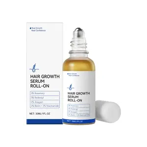 Roll-On Hair Regrowth Serum, 3% Rosemary & 2% Anagain Scalp Treatment, Sensitive Skin Friendly, Oil Control, Nourish Follicles & Reduce Shedding, Portable Non-Greasy Formula