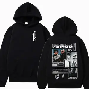 Rapper POCH MAFIA ALEMAN GERA MX Tour 2025 Graphic Hoody Men's Vintage Unisex Sweatshirt Y2K Hip Hop Gothic Pullover Hoodies 4ZZ