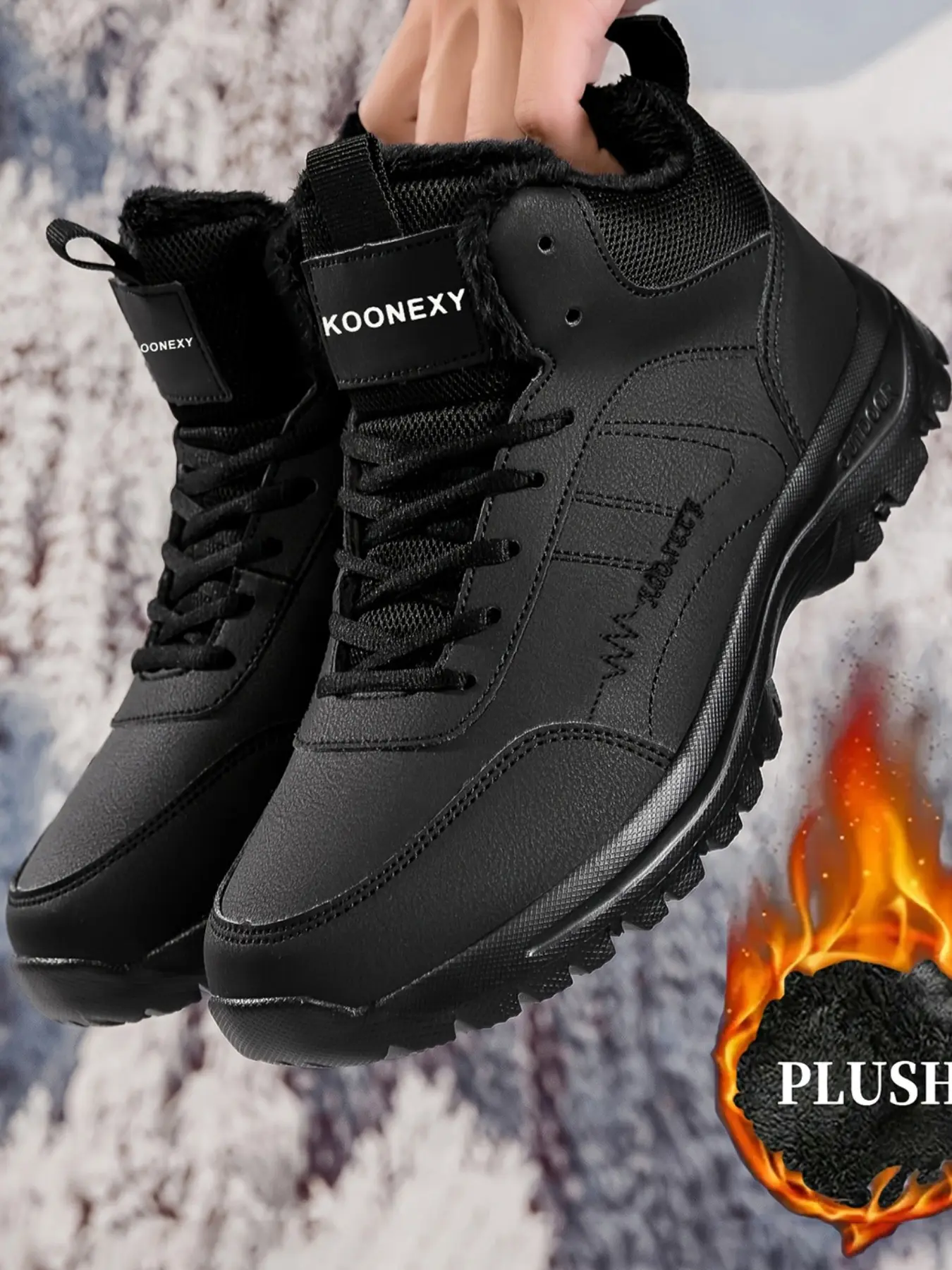 Fashionable Men's Snow Boots, Stylish Winter Footwear, Comfortable and Warm, Perfect for Cold Weather, Trendy Mens Shoes, Walking Shoes, Closed