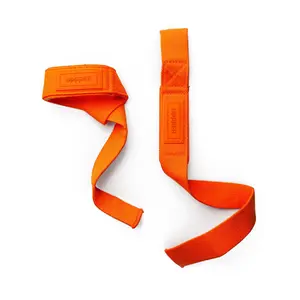 UPPPER Lifting Straps Neon Orange - For Deadlifts & Pullups, 22" Cotton, Neoprene Padding