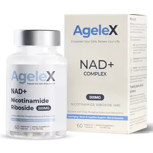 AgeleX NAD+ Brain & Energy Complex — NR 500mg + Lion's Mane + PQQ + CoQ10 — 14-in-1 Cognitive & Cellular Support