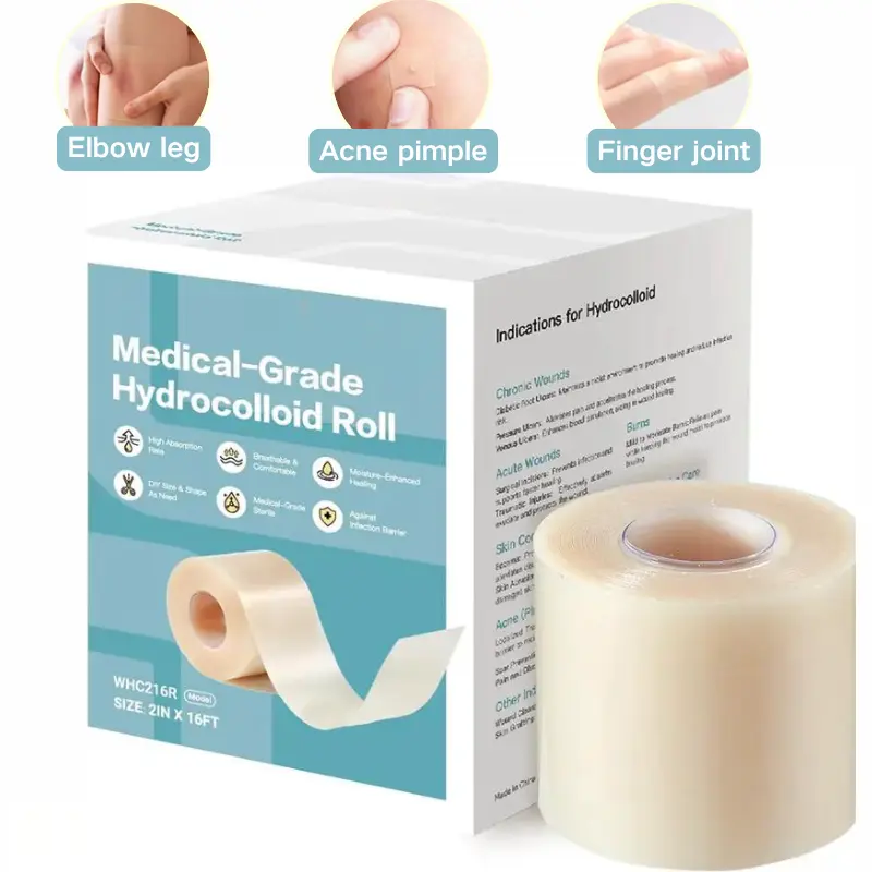 Hydrocolloid  roll tape acne patch bandage ,effectively covers acne and wounds to promote healing.  extra-large hydrocolloid patch bandage is self-adhesive, highly absorbent, flexible