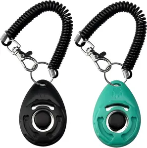 Clicker for  with Wrist Strap,  Clicker for Puppy, , Potty, Bird, Horse, Pet,  Clicker Trainer  Tools, Behavior , 2 Pack Black and Green