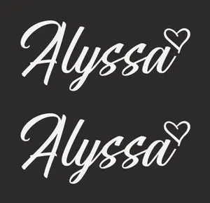 Cursive Name Decal - Personalized Name Decoration Decalla45 White