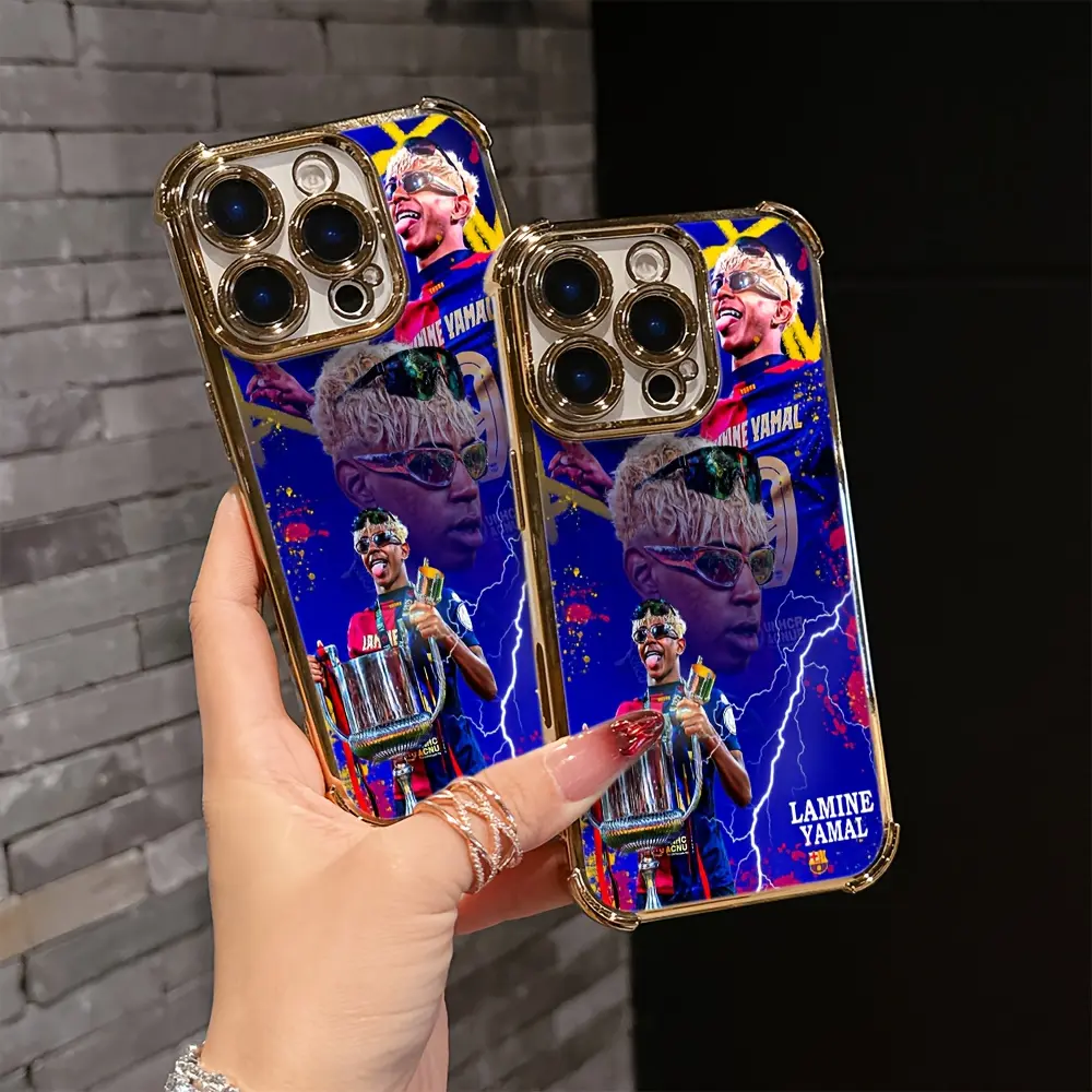 Lamine Yamal FC Colorful Personalized Protective Cover - Transparent Soft Back Accessory for iPhones, Drop-Resistant, Compatible with iPhone 17,16E,16,15,14,13,12,11 (Mini,Pro,Max),Air,X,XR,XS-Max,8,7 Plus (Handheld Animal-Themed Mobile Case), Casing