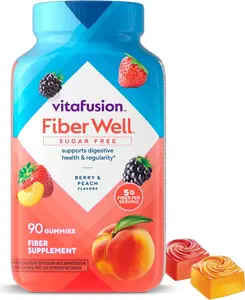 Vitafusion Fiber Well Gummy Vitamins, 90 Count (Packaging May Vary) Church & Dwight - Nutrition & Wellness Healthcare Fitness Supplement Edible Strawberry
