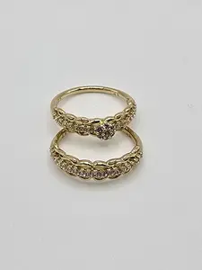 Female Elegant Engagement Wedding Ring #4 - Central Diamond, Sparkling Stones, Comfortable Lightweight Band, Waterproof, Suitable for Special Occasions & Casual Use