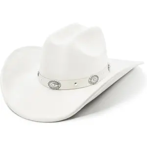 Cowboy Hat for Women and Men with Shapeable Wide Brim - Felt Cattleman Western Hats for Cowboys and Cowgirls