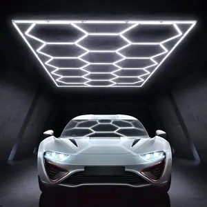 HYPERLITE offers Hexagon Garage Lights, a hexagon led lights Ceiling system designed for Grid Systems. Cool White light, ideal for Car Detailing Garages, Workshops, Basements, Barbershops，Adjustable Lighting Options，memorialday