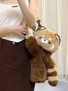 Cute plush backpack, fashionable cartoon trendy doll shoulder crossbody bag, soft texture backpack, cute niche design shoulder bag, Fluffy Backpack, suitable for going out to play, dating, shopping and other scenes.